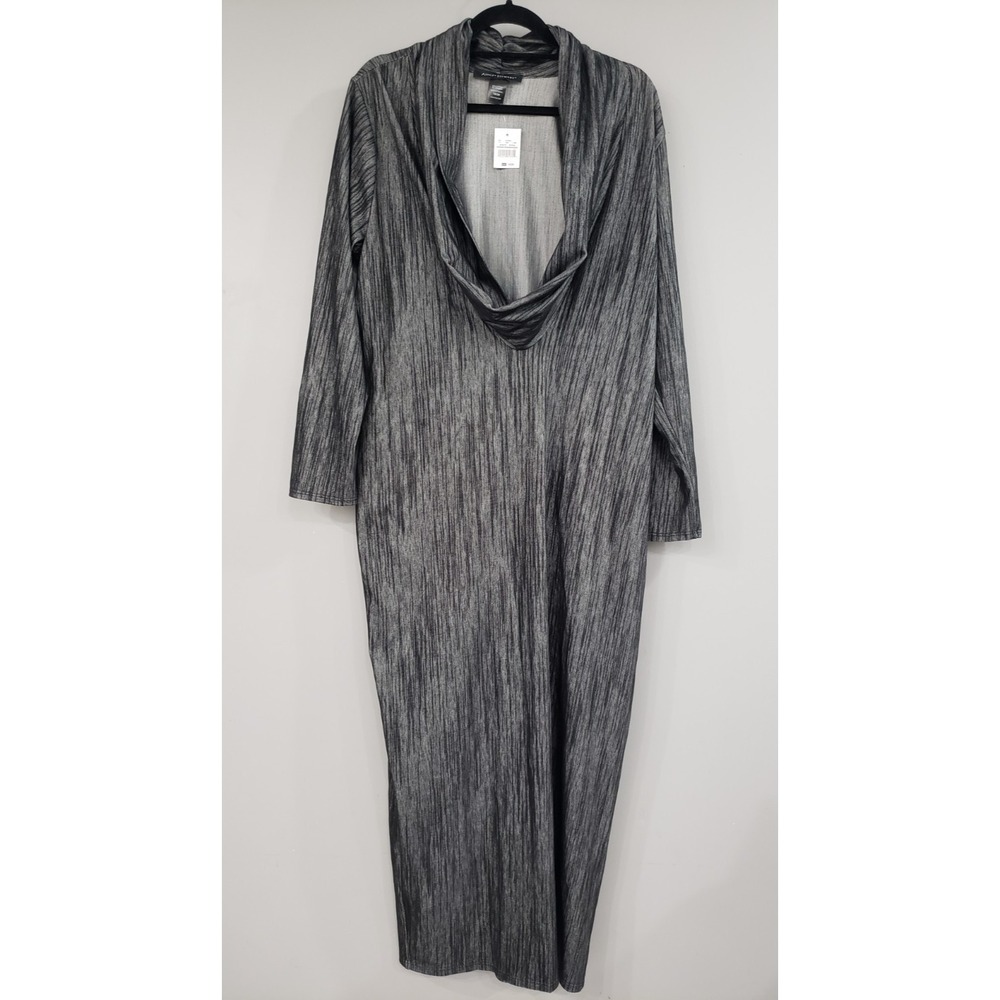 NEW Plus Size 18/20 -‎ 3/4 sleeves black gray midi cowl neck career work fall